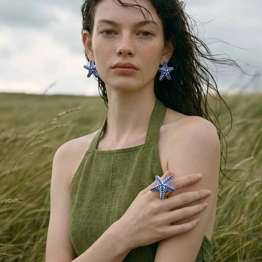 The Meridian Starfish Earrings or Ring Set