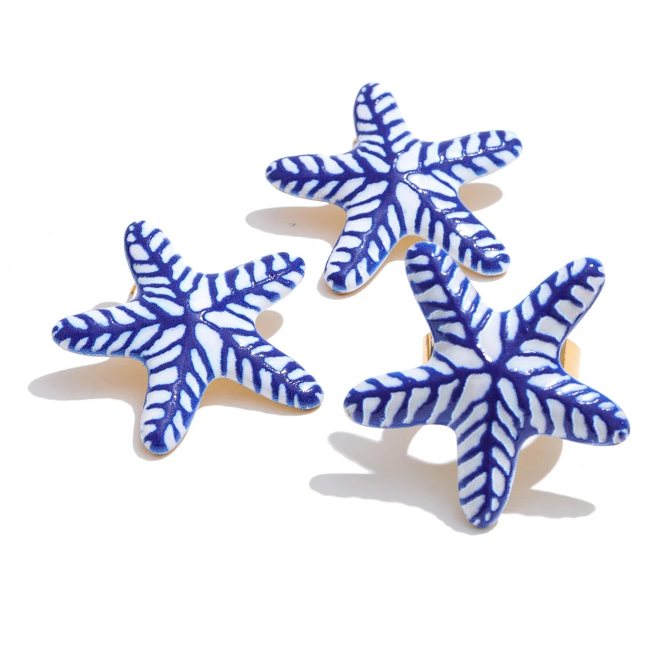 The Meridian Starfish Earrings or Ring Set