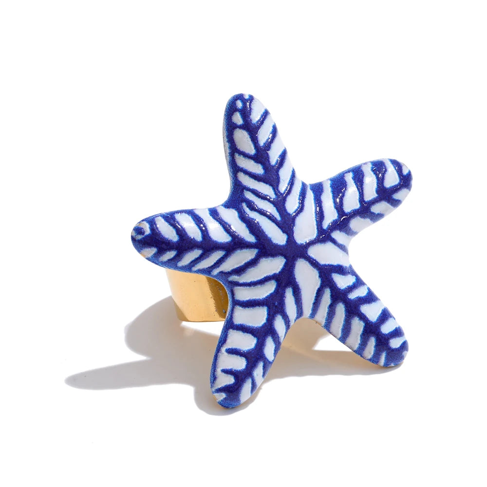 The Meridian Starfish Earrings or Ring Set