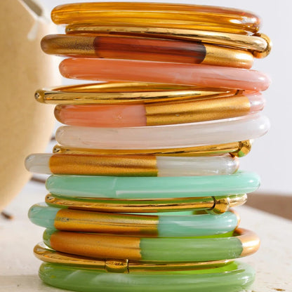 Layered Resin Bangle Set