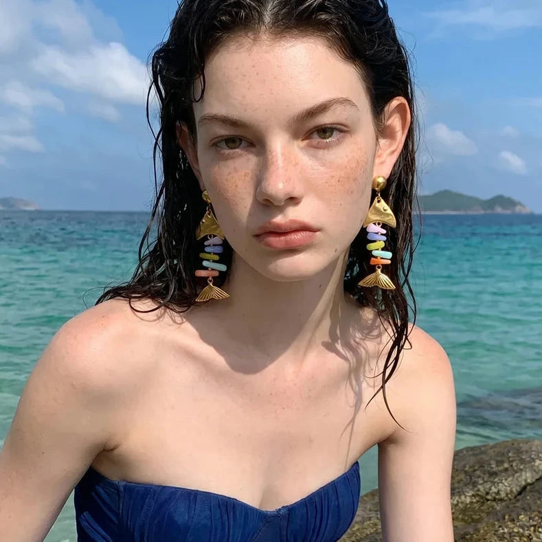 Ocean Colorful Fish Drop Earrings