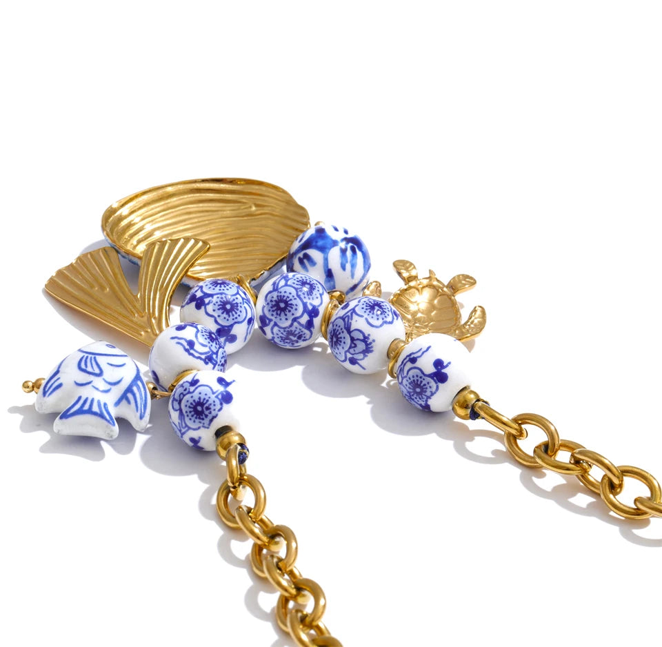  Ocean Breeze Fish & Shell Necklace