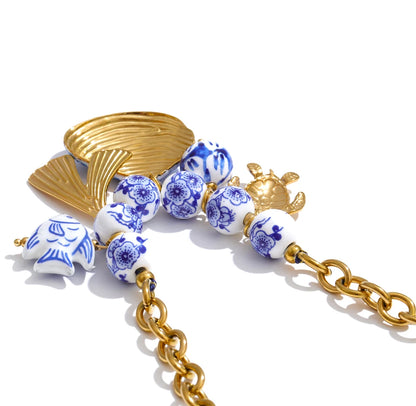  Ocean Breeze Fish & Shell Necklace