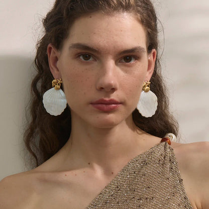 Sea White Pearl Shell Earrings