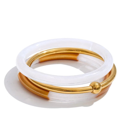 Layered Resin Bangle Set