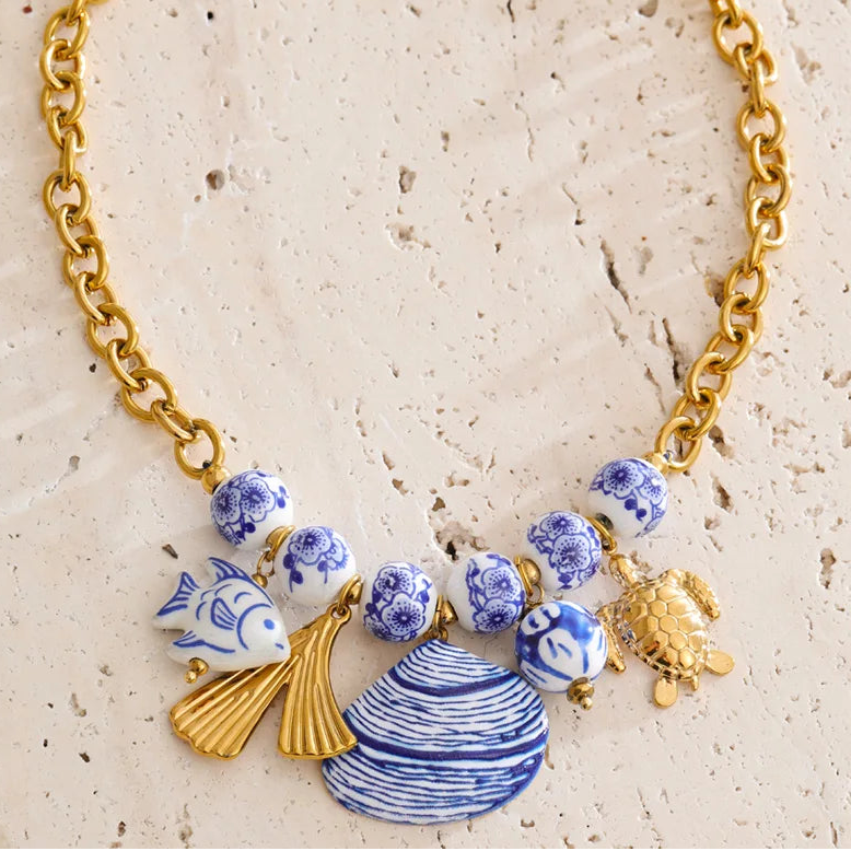  Ocean Breeze Fish & Shell Necklace