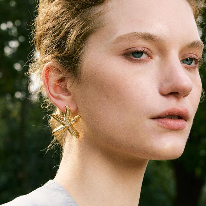 Starfish Pearl Earrings