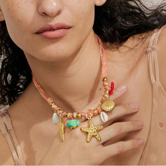 Tropical Red Rope Braided Necklace – Handmade