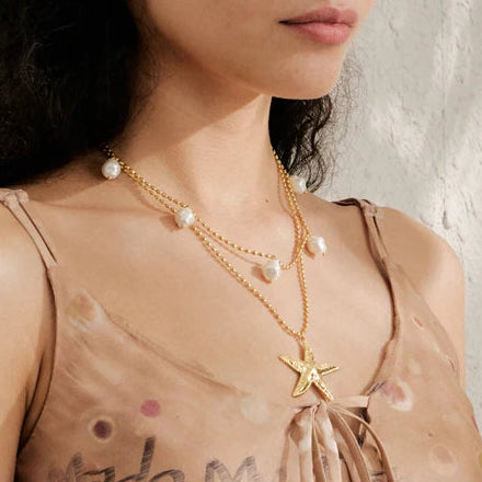 Coastal Starfish Double Layer Neklace