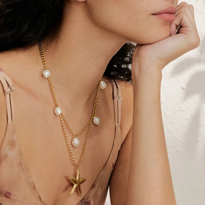 Coastal Starfish Double Layer Neklace